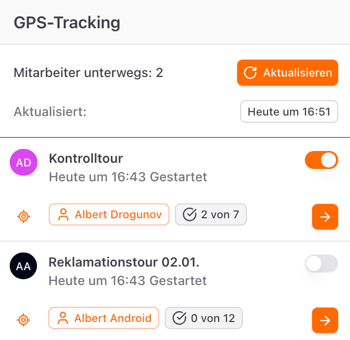 GPS Tracking Mitarbeiter
