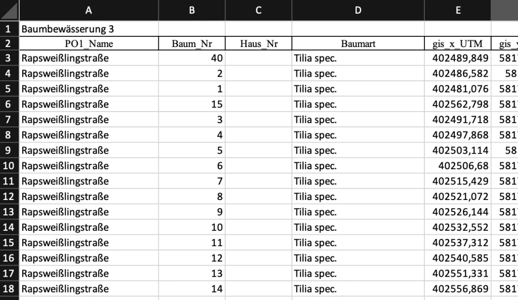 Excel-Tabelle importieren