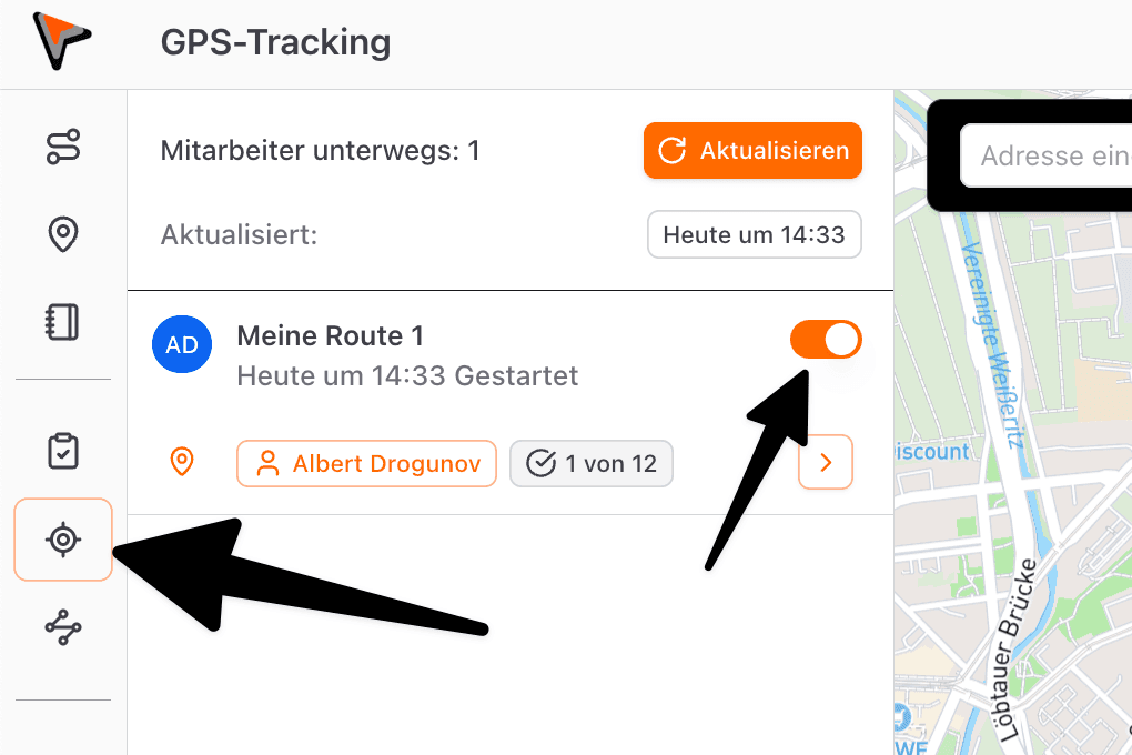 Live-Tracking (GPS)