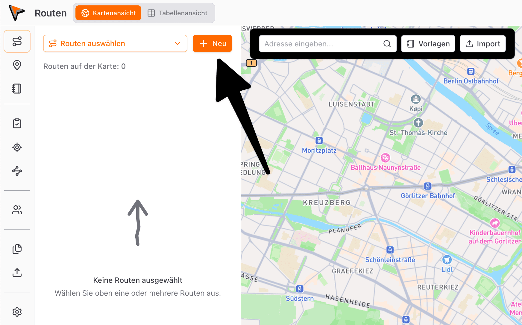 Neue Route erstellen