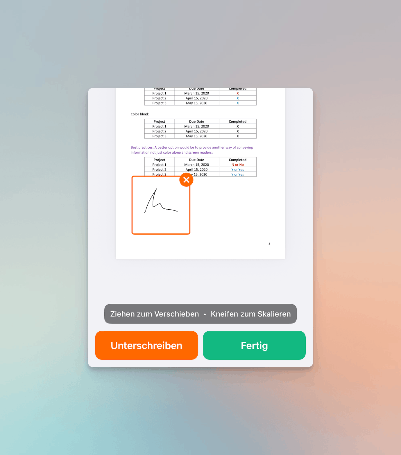 PDFs unterschreiben
