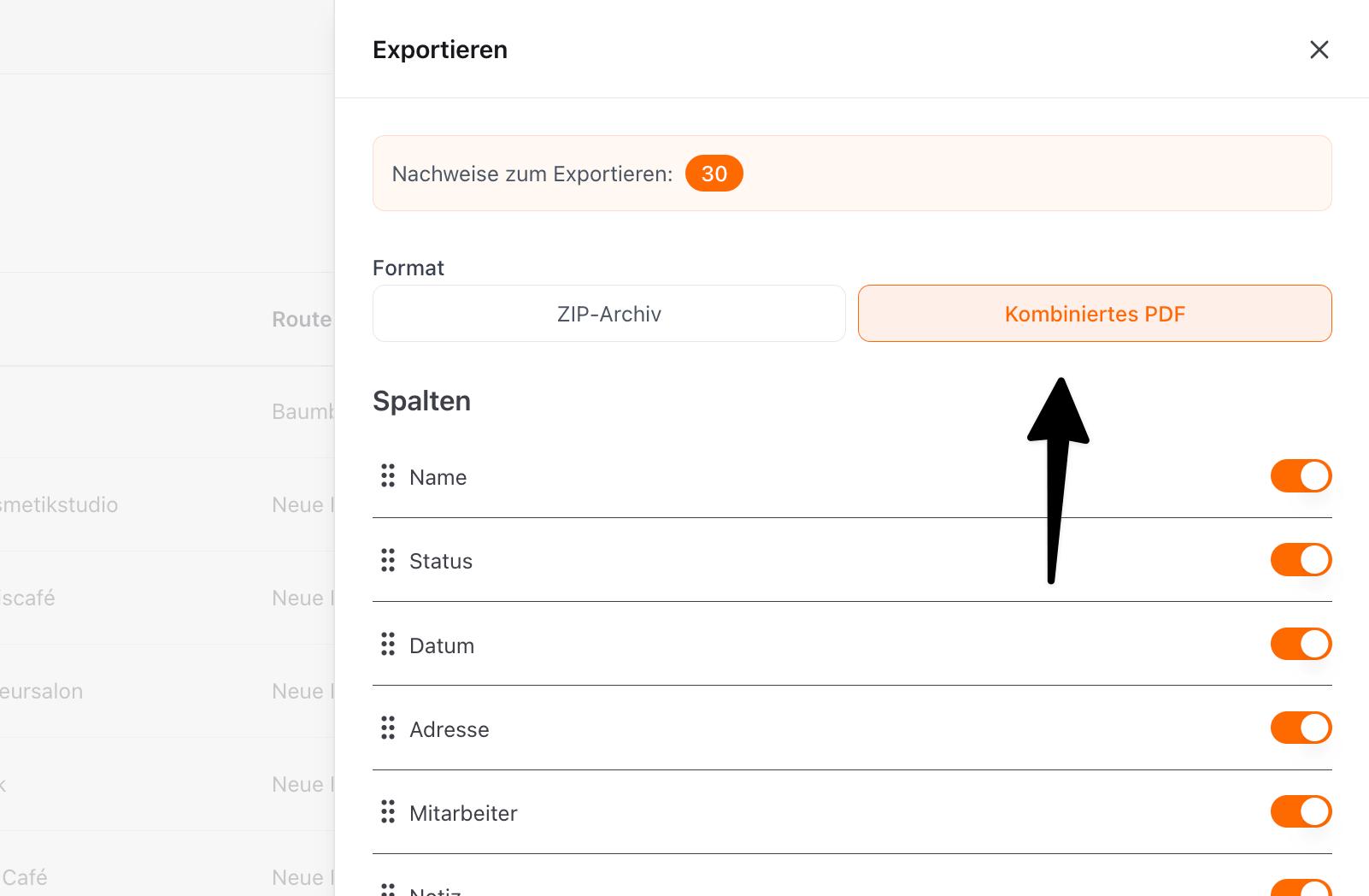 Verbesserter PDF-Export