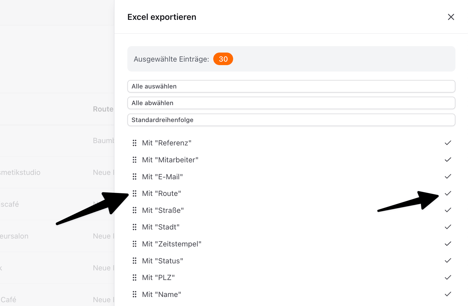Flexible Excel-Exporte