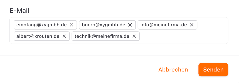 Mehrere Empfänger für E-Mails