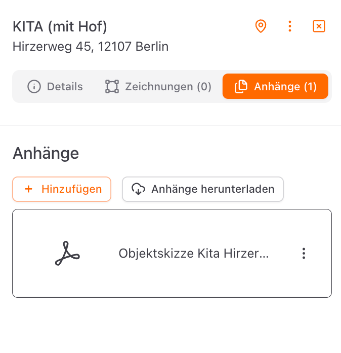 Objektskizzen und Notizen hinterlegen